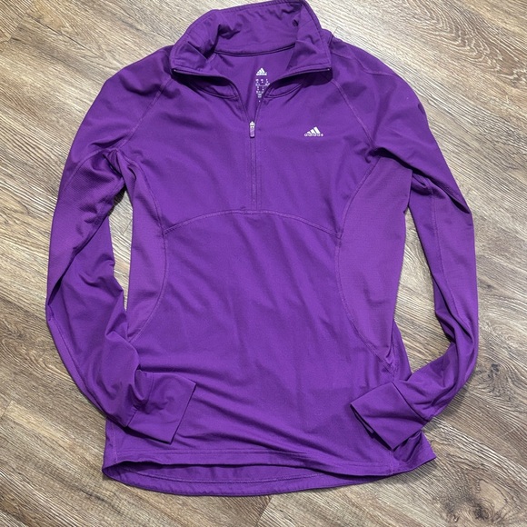 adidas Tops - Adidas Climalite Purple Quarterzip